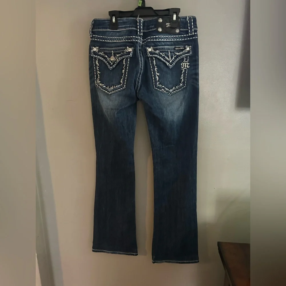 Miss Me Jeans - Cleo Stitched Bootcut - medium blue factory faded Y2K - Picture 7 of 15